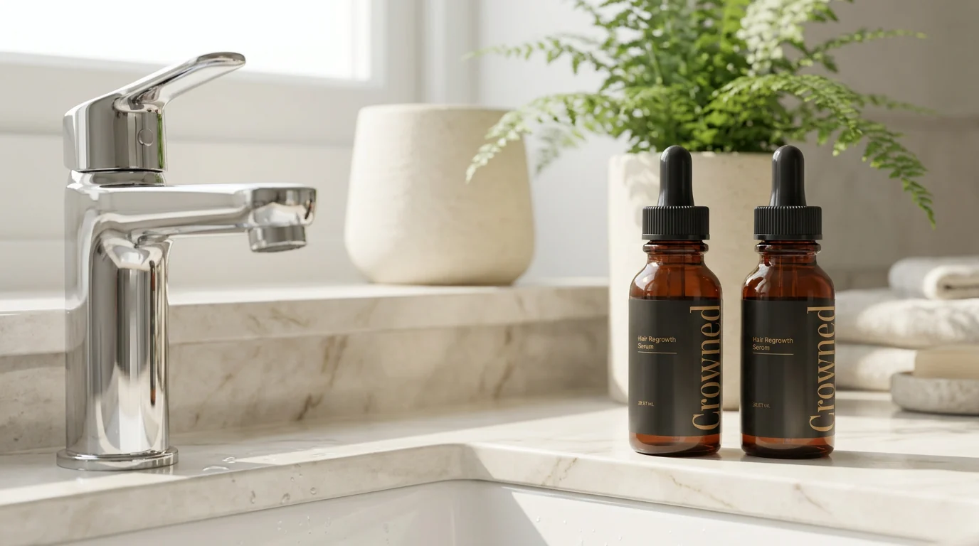Crowned on the bathroom counter, part of the everyday routine