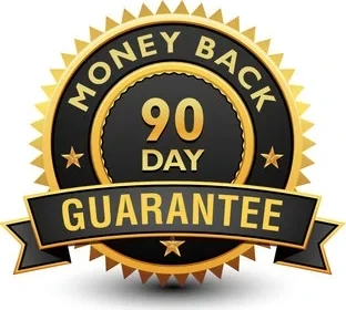 90-day money-back guarantee seal