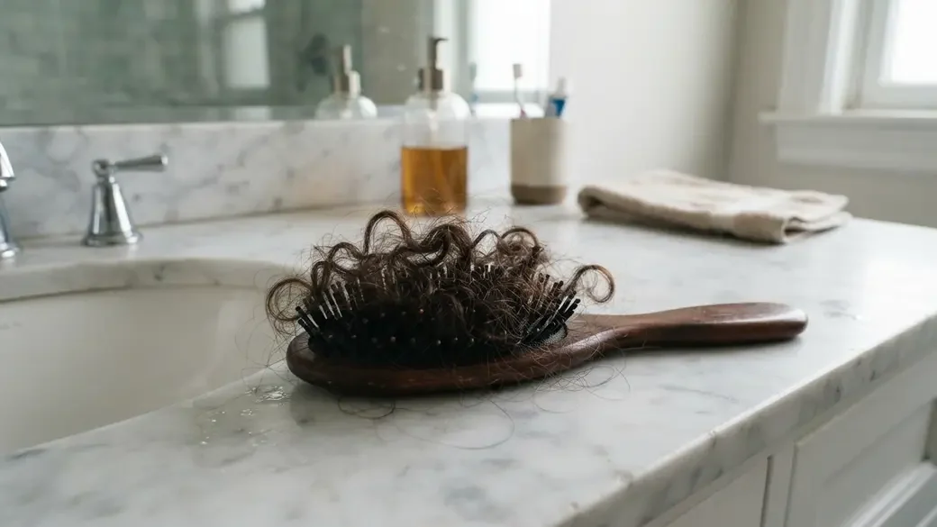 Hair in the brush every morning